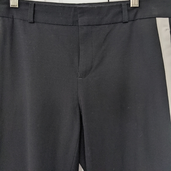 Banana Republic Avery Straight-Fit Black White Stripe Washable Ankle Pant Sz 2 - Picture 5 of 14